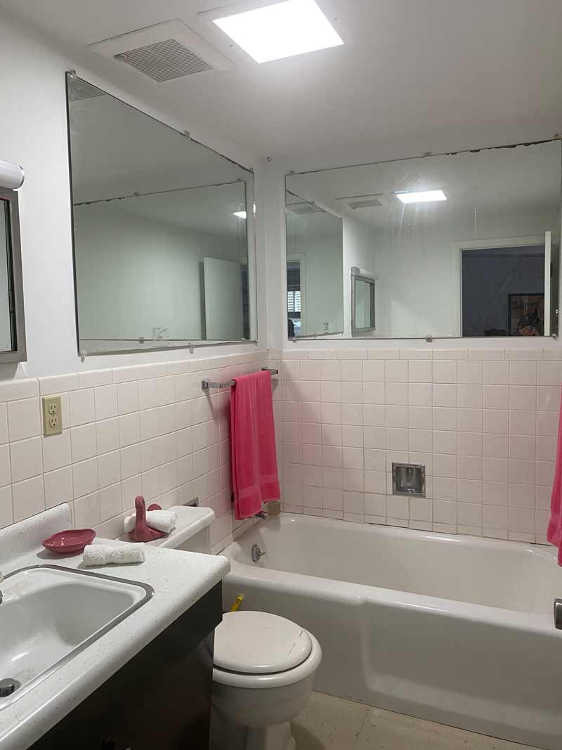 Main bathroom in original state Fuller Dome Home