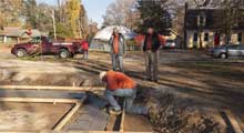 Pouring the grade beam