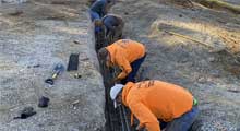 Laying reinforcing steel for foundation